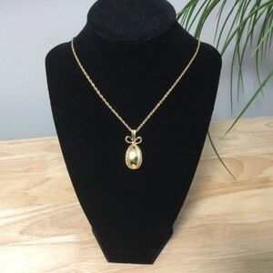Vintage Joan Rivers Golden Easter Egg Pendant Necklace